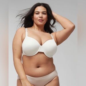 NWT Soma Vanishing 360 Perfect Coverage Bra 36DDD White Underwire Wide Band